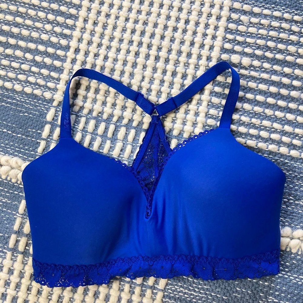 Aerie Real Happy Wireless Bralette - 36DD Blue
